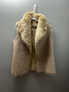 LOFT Reversible Faux Fur and Suede Open Front Vest